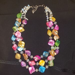 Layered Quartz Stoned Necklace